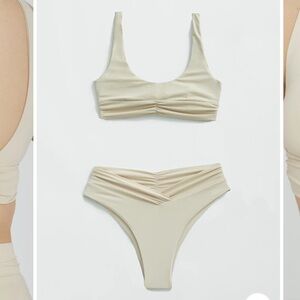 riot swim pico bikini set in coconut, XS, NWT